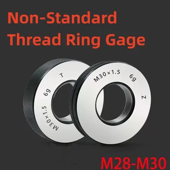 1SET(1*GO+1*NOGO) M28-M30 Нестандартный метрический кольцевой калибр с мелкими зубьями Точность измерительного инструмента 6 г M28M29M30 X1,5 1,25 0,75 1,0