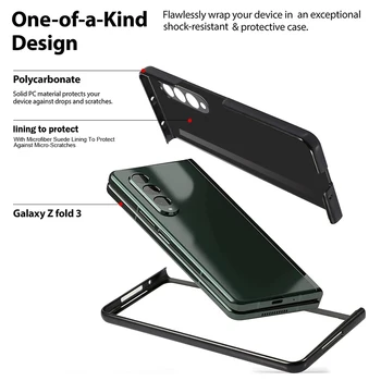 FLOVEME Роскошный кожаный чехол для телефона Samsung Galaxy Z Fold 3 Защитный чехол для телефона Galaxy Z Fold 3 Чехол с держателем стилуса S