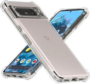 Усиленные углы Прозрачный противоударный задний чехол для телефона для Google Pixel 8 Pro 7A 7 6 6A Couqe Fundas