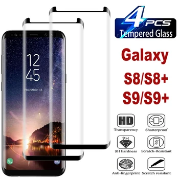2 / 4 шт. Изогнутое ультразвуковое закаленное стекло для отпечатков пальцев для Samsung Galaxy S8 S8 + Galaxy S9 S9 + Plus Защитное стекло для экрана