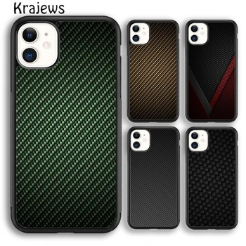 Krajews Чехол для телефона с эффектом углеродного волокна для iPhone 15 SE2020 14 6 7 8 plus XR XS 11 12 13 pro max coque Fundas