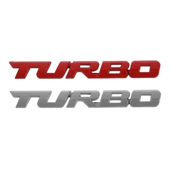2 шт. TURBO Универсальный Авто Мотоцикл Авто 3D Металлическая Эмблема Значок Наклейка Наклейка, Красный и Серебристый