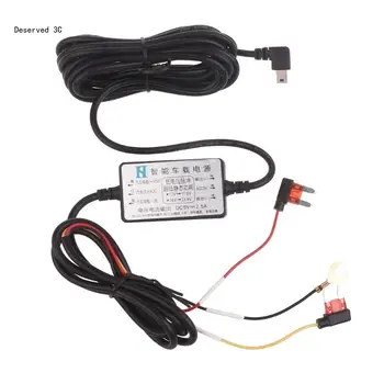 R9CB Универсальный мини-USB Автомобильный адаптер питания Кабельный шнур 12 В ~ 30 В Вход 5 В 2,5 А Выход Видеорегистратор Жесткий провод Кабельная линия