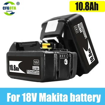 2024 Для аккумуляторной батареи электроинструментов Makita 18 В 10800 мАч со светодиодным литий-ионным заменителем LXT BL1860B BL1860 BL1850 + 3A Зарядное устройство