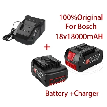 100% оригинальный аккумулятор 18V18000 мАч для Bosch 18V18.0Ah Резервная батарея Портативная сменная BAT609 Индикатор + зарядное устройство 3 А
