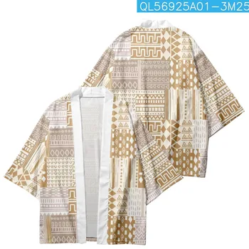 Мода Традиционный летний пляж Юката Уличная одежда Кардиган Женщины Мужчины Японское кимоно с принтом Харадзюку Хаори