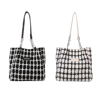 Тартаны Узорчатая сумка-шопер Модная сетка Дизайнерская сумка Стильная и вместительная сумка через плечо Подарок для любителей моды