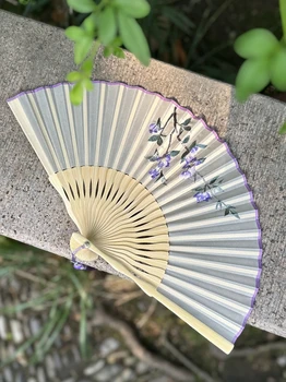  Китай крафт складной веер ручной работы двусторонняя вышивка бамбуковый веер отправить друзьям свадебные вентиляторы подарок веер путешествия селфи украшение
