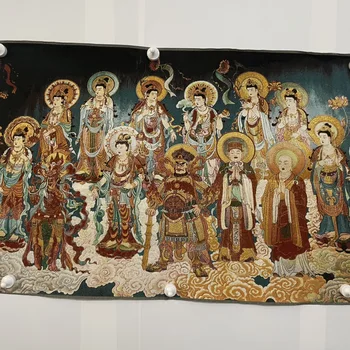 Тибетская шелковая вышивка Добро пожаловать Богиня Войныстатуя Тханка Живопись Фреска