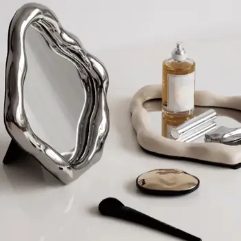 Нерегулярный винтажный комод, зеркало, высокоцветное французское зеркало для макияжа, спальня, настольные декоративные украшения