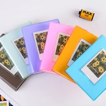 64 кармана 3-дюймовый конфетный цвет прозрачный мини-фотоальбом книга для полароида Fujifilm Instax Mini Film Именная карточка