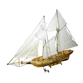 DIY Деревянная модель лодки Собрать модель Строительные модели Наборы Веселый морской парусный корабль для домашнего офиса Взрослые Гостиная