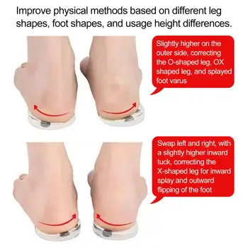 Силиконовые ортопедические стельки для тренировки мышц Магнитотерапия Амортизирующие накладки на пятки Опора для ног типа Xo для тугих
