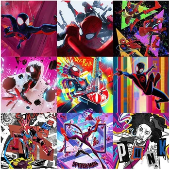 10/20/40/80 шт. Disney Marvel Spiderman: Across the Spider-Verse Наклейки для детей Cool Аниме Наклейки Игрушка Ноутбук Телефон Авто Наклейка