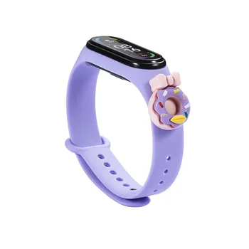 Для Mi Band 7 Ремешок Часы Браслет Для MI Band 3 4 5 6 7 Силиконовый ремешок для часов Creative Patch Smart Replacement Wristband Подарок