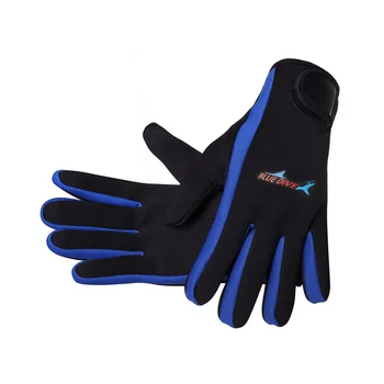 Перчатки для дайвинга для мужчин и женщин Ношение без перчаток Защита от царапин при снорклинге (синяя полоса L)