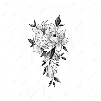 Татуировка Наклейки Пион Китайский Цветок Милый Временный Водонепроницаемый Женщины Мужчины Взрослые Поддельный Дизайн Руки Дети Боди-Арт Тату