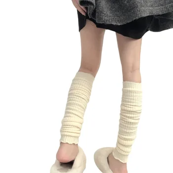 Девочки Лолиты Оборки Гетры Y2K Пушистые Вязаные Рукава Для Ног Готический Вязание Крючком Лодыжки Куча Носки JK Униформа Чехол для ног