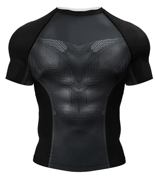 Мужская рубашка с коротким рукавом 3D Технический принт Компрессионная спортивная футболка Фантастическая спортивность Толстовка (231585)