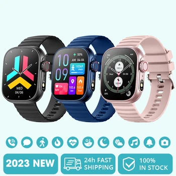 2.0 '' Умные часы Человек Умные часы Браслет на запястье Bluetooth Вызов Полный сенсорный экран Спорт Фитнес Часы Для iPhone Мужчины Женщины