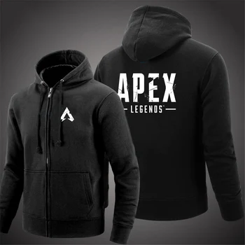 2023 Новые мужские игры Apex Legends Zip Up Весенние и осенние толстовки с капюшоном Кардиган с капюшоном Однотонный классический пальто Пуловер Топ