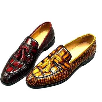 2023 новое поступление Мода кожа крокодила кожа причинная обувь мужчины,PDD211