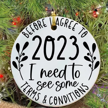2023 Памятный знак Рождественские елочные украшения для внутреннего и наружного применения