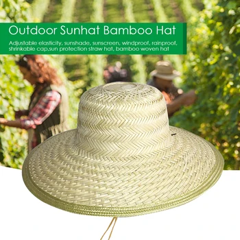 На открытом воздухе Шляпа от солнца Бамбуковая шляпа Шляпа кули Шляпа для рыбалки Соломенная шляпа Бамбуковая тканая шляпа
