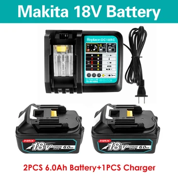 с зарядным устройством BL1860 Аккумуляторные батареи18 В 6000 мАч литий-ионные батареи 18 В для аккумулятора Makita 18 В 6 Ач BL1840 BL1850 BL1830 BL1860B LXT400