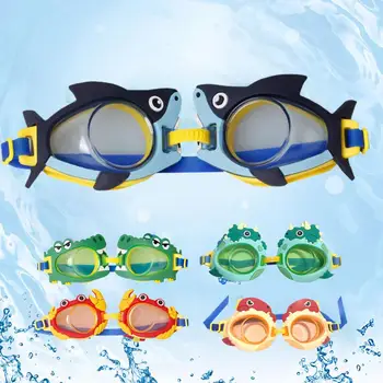 Детские очки для плавания Регулируемый ремешок Прозрачная линза Водонепроницаемая форма животного Различные стили Антилягушка ABS Мультяшный дизайн Плавание