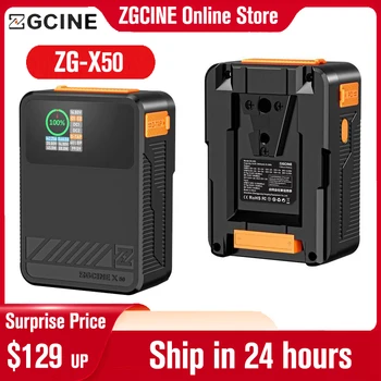 ZGCINE X50 V-Mount Батарея V-Lock Литиевая батарея Вспомогательный аккумулятор Power Bank для DSLR Камера Видеокамера Видеокамера Монитор Filmmaker