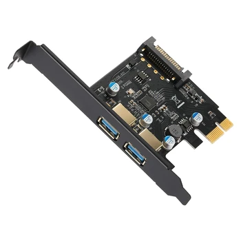 2-портовая плата расширения USB3.0, плата расширения PCI-E-USB 3.0 Type-A с 15-контактным разъемом питания SATA