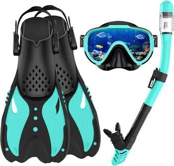Набор для подводного плавания для взрослых, очки для дайвинга из закаленного стекла, полностью сухая дыхательная трубка, набор из трех предметов для подводного плавания