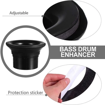 4X Усилитель бас-барабана ABS Резиновый усилитель бас-барабана с черным протектором отверстия порта, микрофонное отверстие барабанной головки, черный