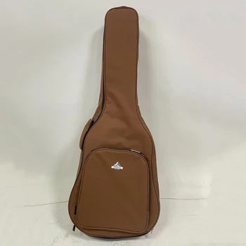 коричневая 41-дюймовая сумка для гитары Чехол для фолк-гитары Сумки для концертов Плечо Портативная акустическая гитарная коробка 41-дюймовая деревянная сумка для гитары 15 мм губчатая крышка