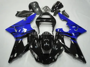 4Подарки Новый комплект обтекателей мотоцикла из АБС-пластика подходит для YAMAHA YZF- R1 2000 2001 00 01 Комплект кузова Черный Синий