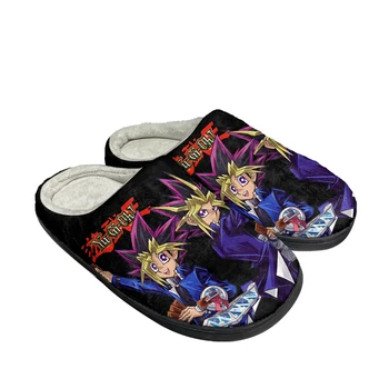 Yu-Gi-Oh Yami Mutou Millennium Puzzle Домашний хлопок Изготовленные на заказ тапочки Мужские женские сандалии Плюшевые Держать тепло Обувь Термотапочки