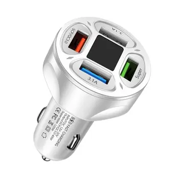 Smart Chip Прочное 4-портовое автомобильное зарядное устройство USB-разъем Стабильный выход USB-зарядное устройство Plug-and-Play Автомобильные принадлежности