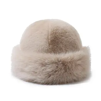 Толстая теплая шапка для женщин Модная однотонная зимняя шапка Утолщение Теплый мягкий плюш для женщин Оставайтесь уютными в холодную погоду Уличная шапка