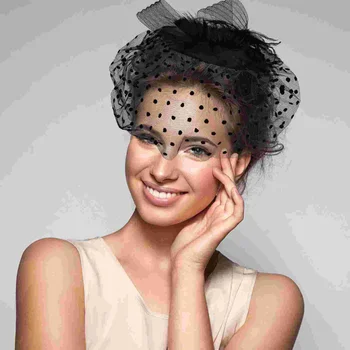 Кружевные повязки на голову для женщин Перчатки Топпер Набор Выпускной Шляпа Птичья клетка Косплей Стильный головной убор Изысканная женщина