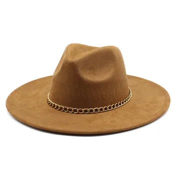 головные уборы для женщин мужские шляпы chapéu цилиндры мужская панама джаз ковбой ковбой бесплатная доставка элегантные кепки федора шляпа с цепочкой новый
