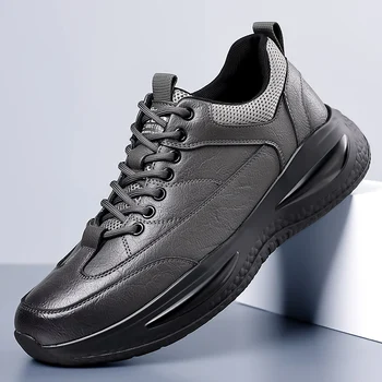 2024 Весенняя кожаная обувь для мужчин Дизайнерская спортивная повседневная обувь Мужская обувь хорошего качества Мужская кожаная обувь на шнуровке Мужчины