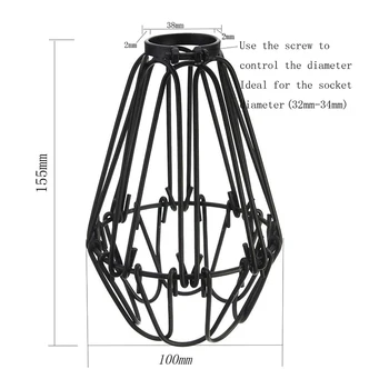 3 шт. Железная клетка для ламп с защитной лампой, потолочный вентилятор и крышки лампочек, промышленная подвесная подвесная лампа в винтажном стиле