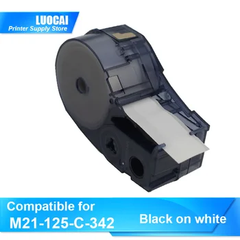 1/5/10pk M21-125-C-342 Чернильный картридж для изготовления этикеточной ленты Черный НаБелый полиолефин для принтера Brady BMP21-PLUS, LABPAL Etiqueteuse