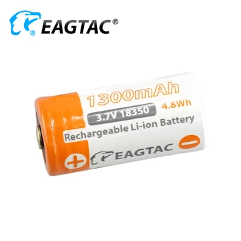 EAGTAC Защищенный аккумулятор 3,7 В 18350 1300 мАч (разряд 10 А) SKU4011 Кнопка Верхняя часть 2 шт./лот