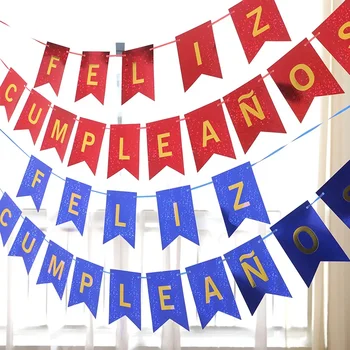 Feliz cumpleaños баннер с днем рождения украшение с днем рождения Овсянка с рыбьим хвостом Вытащите флаг Лак для украшения вечеринки