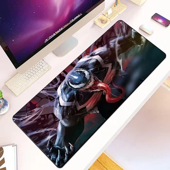 Venom Marvels Hero Mousepad HD Печать Компьютерные геймеры Блокировка края Нескользящий коврик для мыши XXL90x40 см Клавиатура ПК Настольный коврик