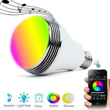 9 Вт RGB Умная лампочка Беспроводная Bluetooth 4.0 Динамик Светодиодная лампочка APP Управление Изменение цвета Музыка Динамик Таймер Лампа