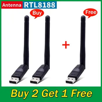 150 Мбит/с MT7601 Беспроводная сетевая карта Mini USB WiFi адаптер LAN Wi-Fi Приемник Донгл Антенна 802.11 B/g/n Для ПК Windows RTL8188