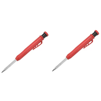 2X Маркер для глубоких отверстий Механический карандашный маркер премиум-класса со встроенной точилкой-Для дерева, металла, камня I Маркер для сверления отверстий